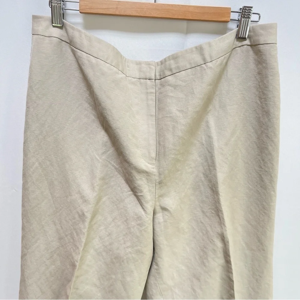 Alex Marie Linen Blend Wide Leg High Waist Tan Pant, Size 14 (XL) - Picture 4 of 9